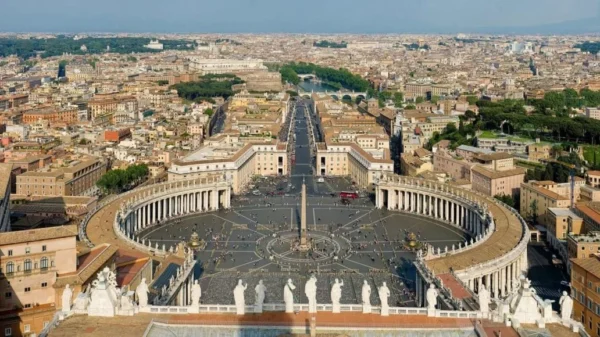 St Peter’s Square at Vatican City in Rome, Italy