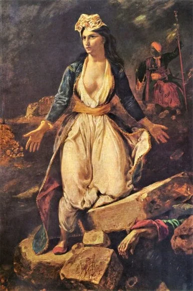 Greece on the ruins of dying Messolonghi – Eugène Delacroix