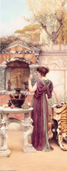 At the Garden Shrine, Pompeii – John William Godward