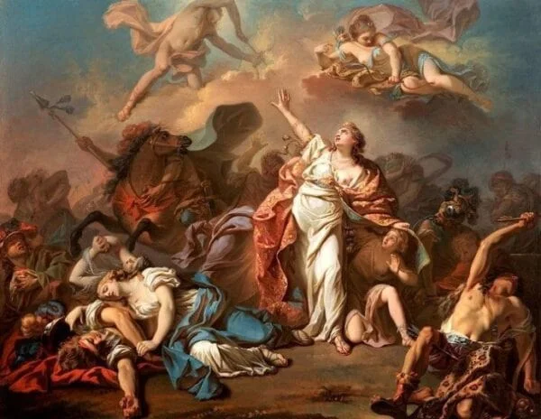 Apollo and Artemis Attacking the Children of Niobe – Jacques-Louis David